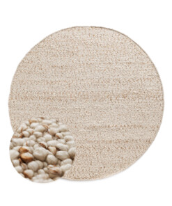 Tappeto rotondo in lana - Bergull avorio/beige - overzicht