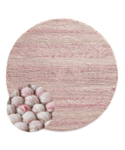 Tappeto rotondo lana - Fjell crema/rosa - overzicht, thumbnail