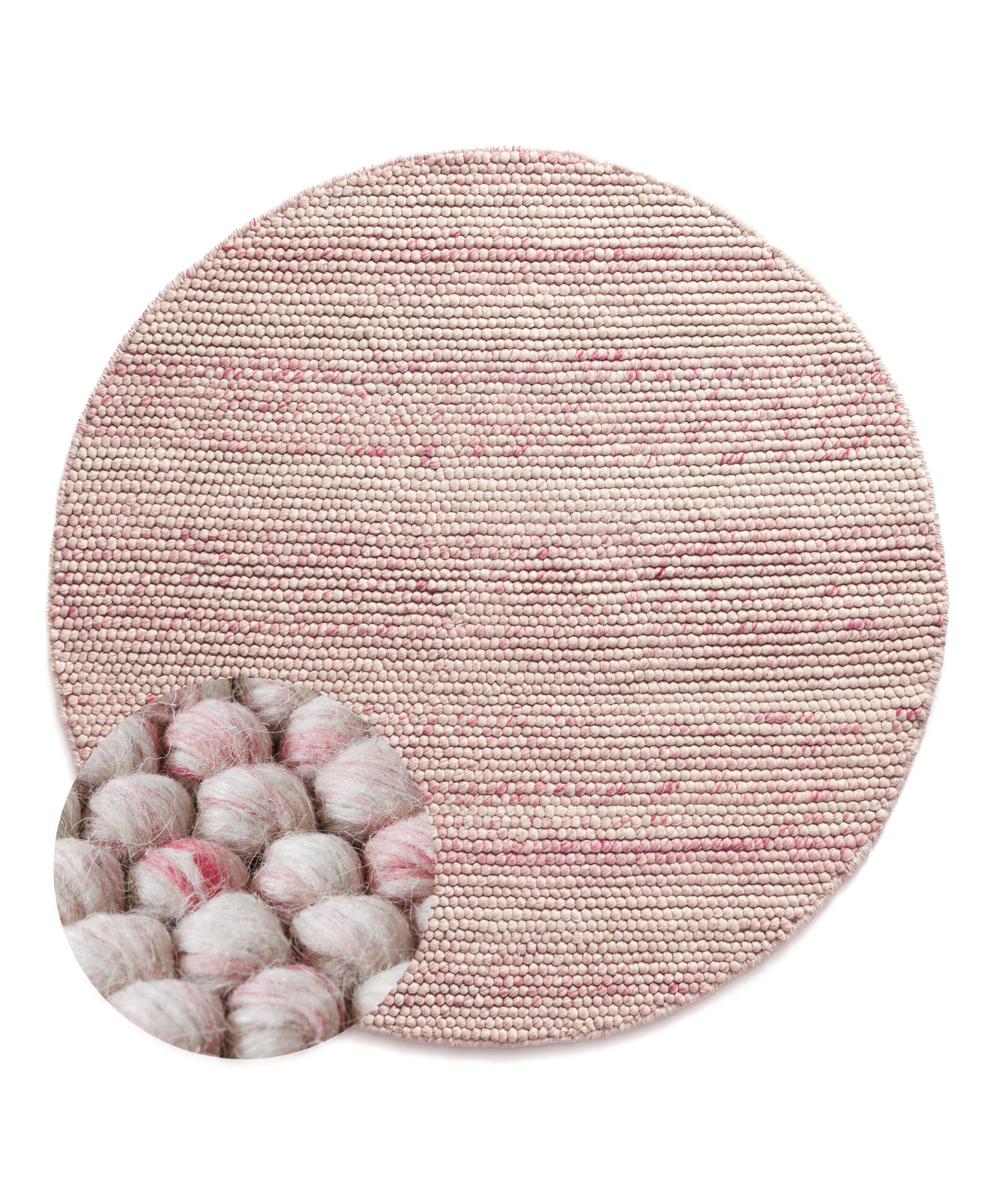 Tappeto rotondo lana - Fjell crema/rosa - overzicht Tappeto rotondo lana - Fjell crema/rosa - overzicht
