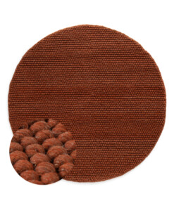 Tappeto rotondo lana - Fjell terracotta - overzicht, thumbnail