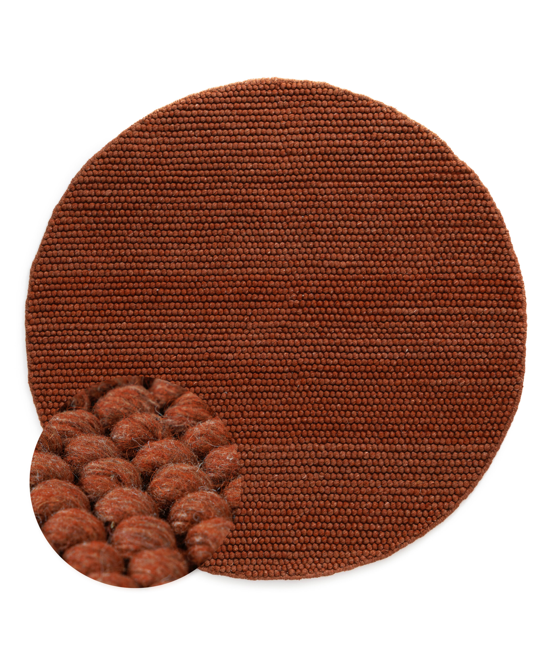 Tappeto rotondo lana - Fjell terracotta - overzicht Tappeto rotondo lana - Fjell terracotta - overzicht