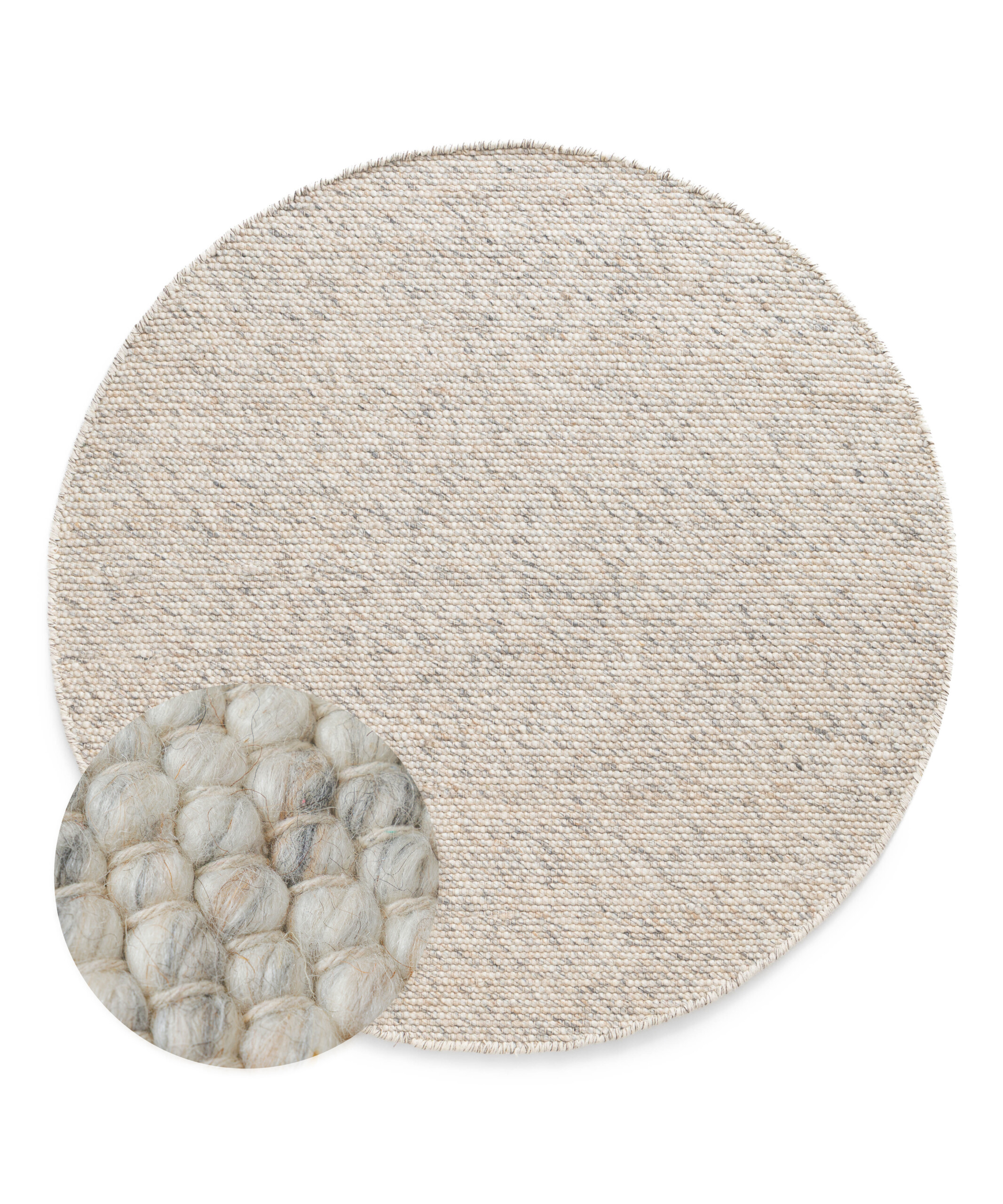 Tappeto rotondo in lana - Silvull beige - overzicht Tappeto rotondo in lana - Silvull beige - overzicht