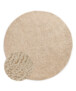 Tappeto rotondo in lana - Tvist beige chiaro - overzicht, thumbnail
