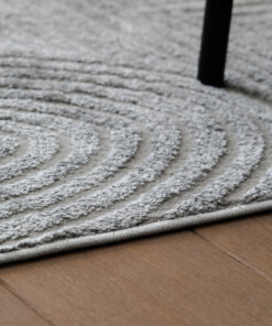 Tappeto stile scandinavo - Contour Bend Grigio - close up, thumbnail