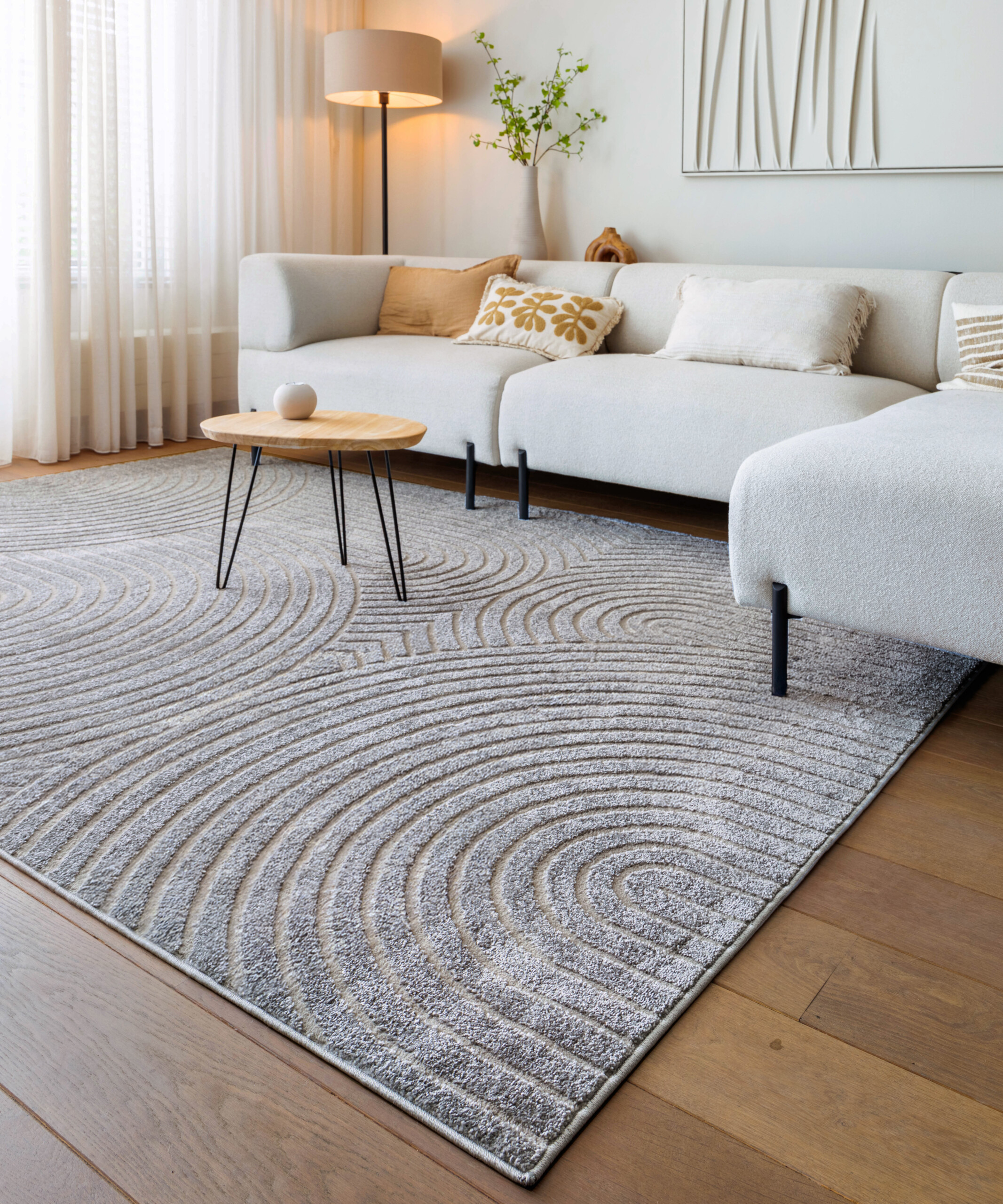 Tappeto stile scandinavo - Contour Curve Grigio - sfeer Tappeto stile scandinavo - Contour Curve Grigio - sfeer