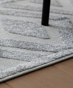 Tappeto stile scandinavo - Contour Diamond Grigio - close up, thumbnail