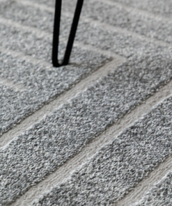 Tappeto stile scandinavo rotondo - Contour Edge Grigio - close up