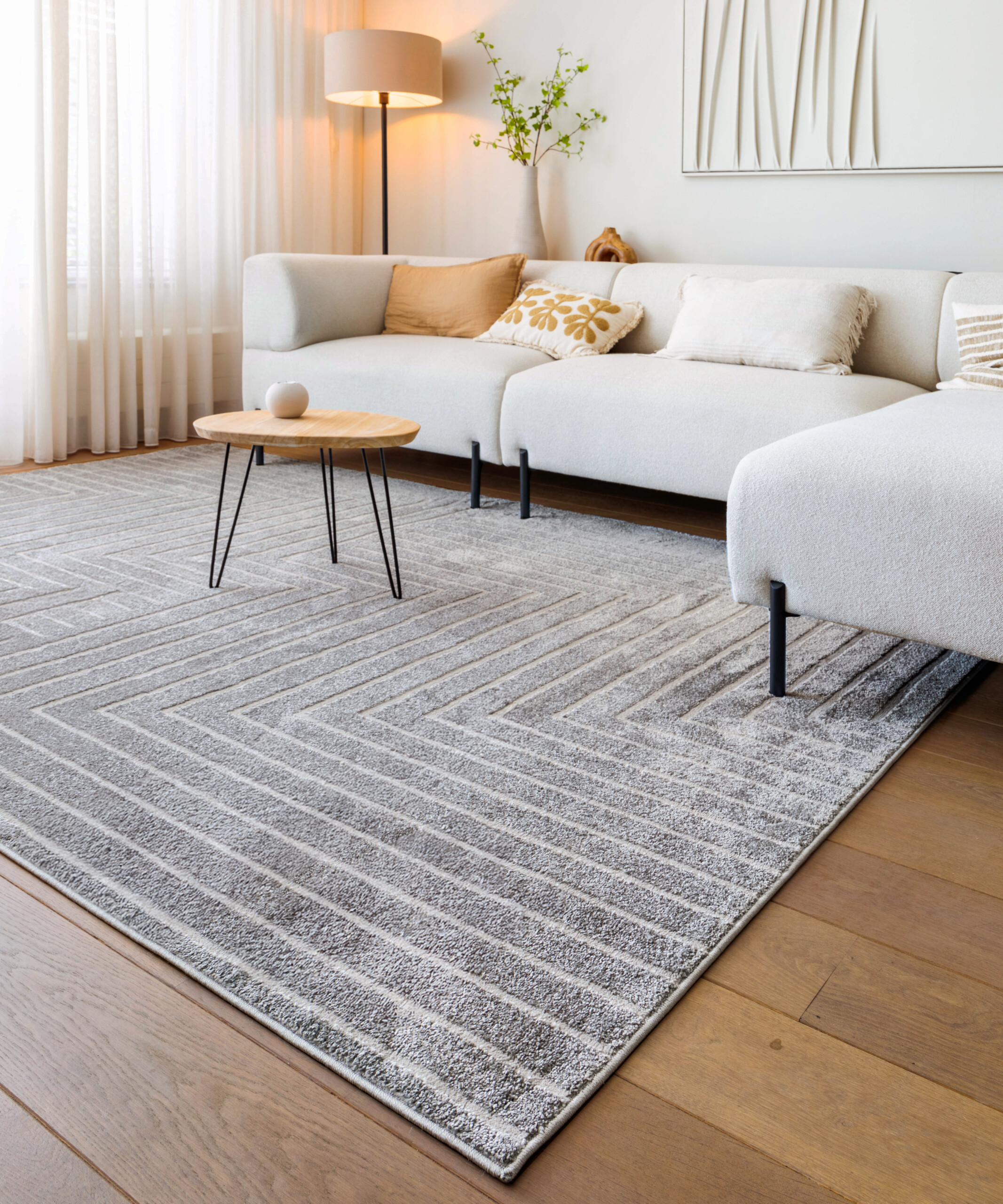 Tappeto stile scandinavo - Contour Edge Grigio - sfeer Tappeto stile scandinavo - Contour Edge Grigio - sfeer