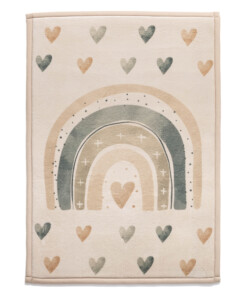 Tappeto gioco bambini - Pluffy Heart crema/multi - overzicht, thumbnail