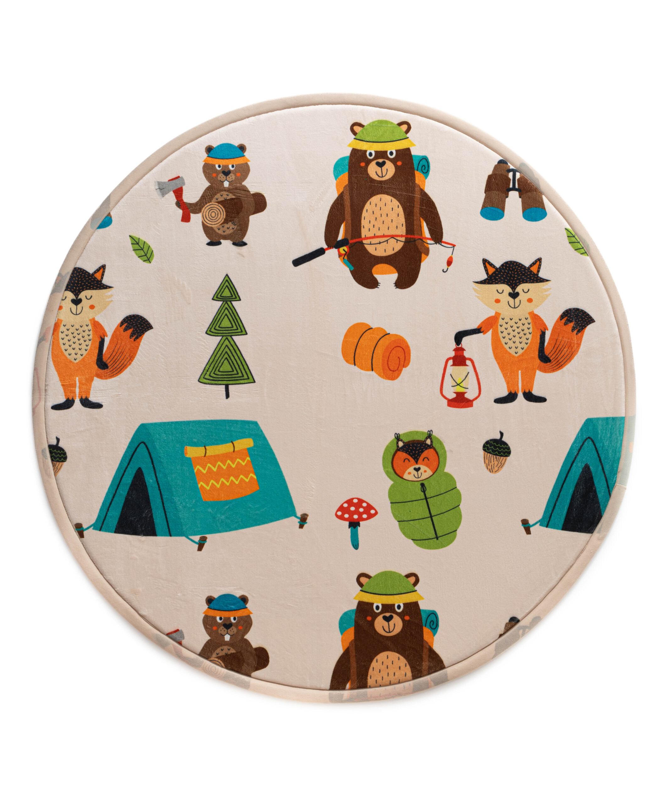 Tappeto rotondo bambini - Pluffy Forest animals multi - overzicht Tappeto rotondo bambini - Pluffy Forest animals multi - overzicht