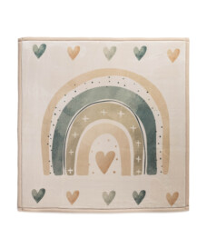 Tappeto gioco bambini quadrato - Pluffy Heart crema/multi - overzicht, thumbnail