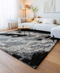 Tappeto quadrato a pelo lungo Marble Artisan - Grigio - sfeer
