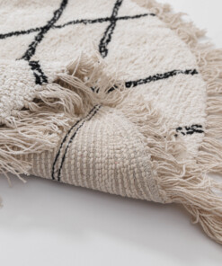 Tappeto da bagno rotondo - Ayla avorio - close up, thumbnail