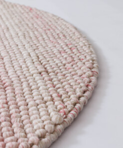 Tappeto rotondo lana - Fjell crema/rosa - close up, thumbnail Tappeto rotondo lana - Fjell crema/rosa - close up, thumbnail