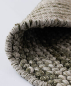 Tappeto rotondo lana - Fjell verde oliva - close up, thumbnail Tappeto rotondo lana - Fjell verde oliva - close up, thumbnail