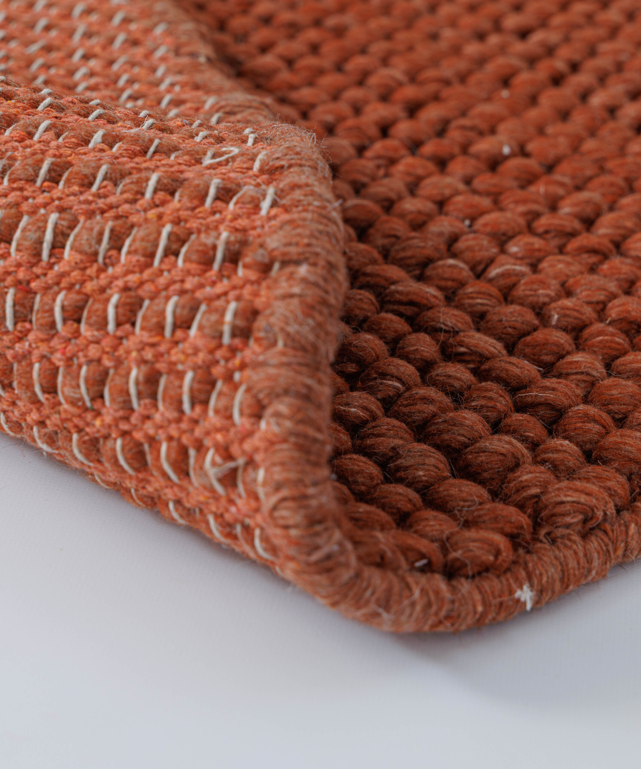 Tappeto rotondo lana - Fjell terracotta - close up Tappeto rotondo lana - Fjell terracotta - close up