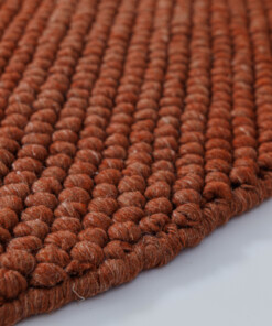 Tappeto rotondo lana - Fjell terracotta - close up, thumbnail Tappeto rotondo lana - Fjell terracotta - close up, thumbnail