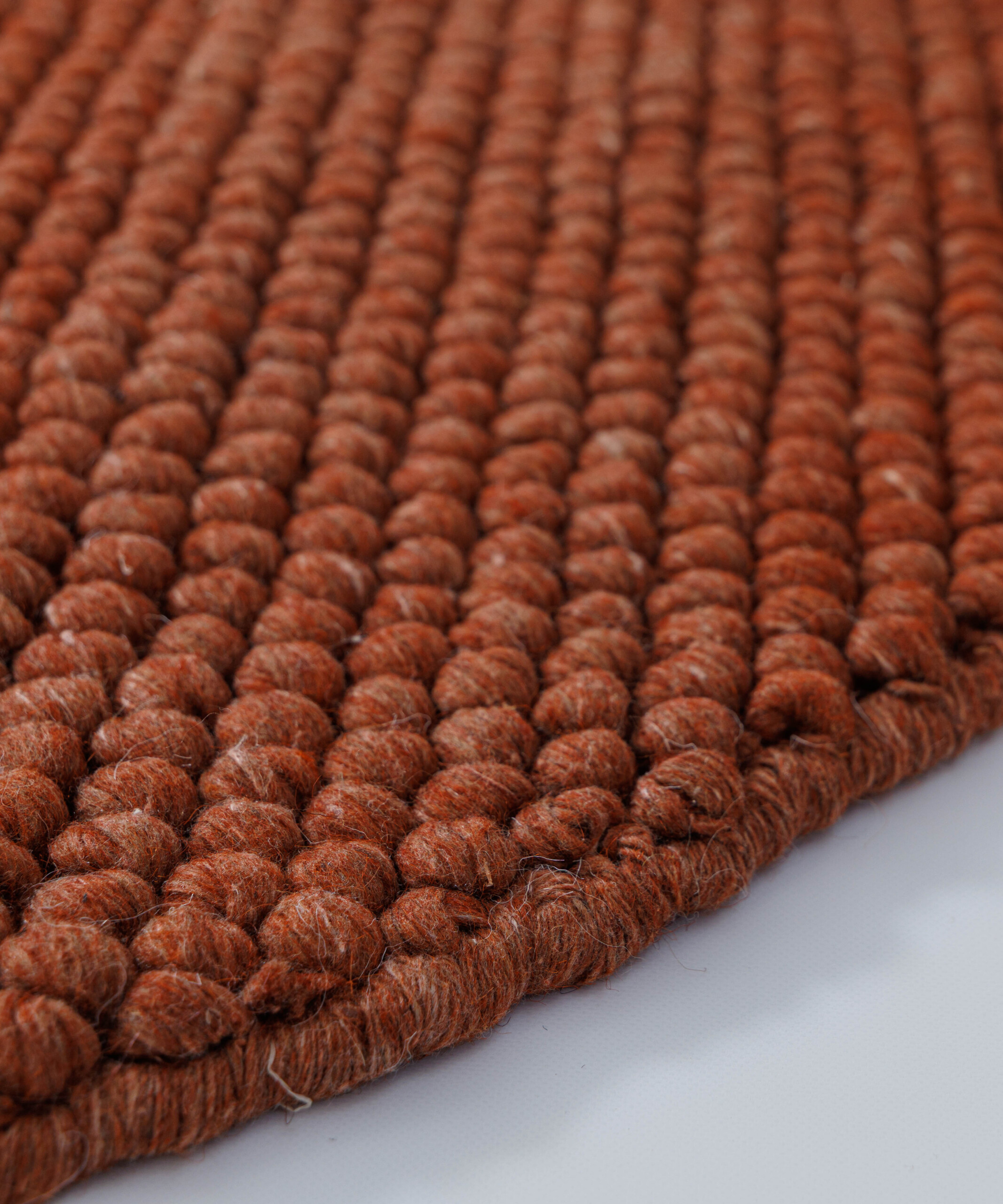 Tappeto rotondo lana - Fjell terracotta - close up Tappeto rotondo lana - Fjell terracotta - close up
