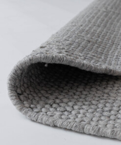 Tappeto rotondo lana - Løkke grigio chiaro - close up, thumbnail Tappeto rotondo lana - Løkke grigio chiaro - close up, thumbnail