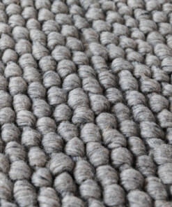 Tappeto rotondo lana - Løkke grigio chiaro - close up, thumbnail Tappeto rotondo lana - Løkke grigio chiaro - close up, thumbnail