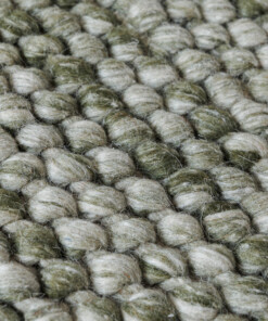 Tappeto rotondo lana - Løkke verde oliva - close up, thumbnail Tappeto rotondo lana - Løkke verde oliva - close up, thumbnail