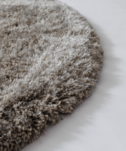 Tappeto rotondo Shaggy - Meadow Grigio - close up, thumbnail