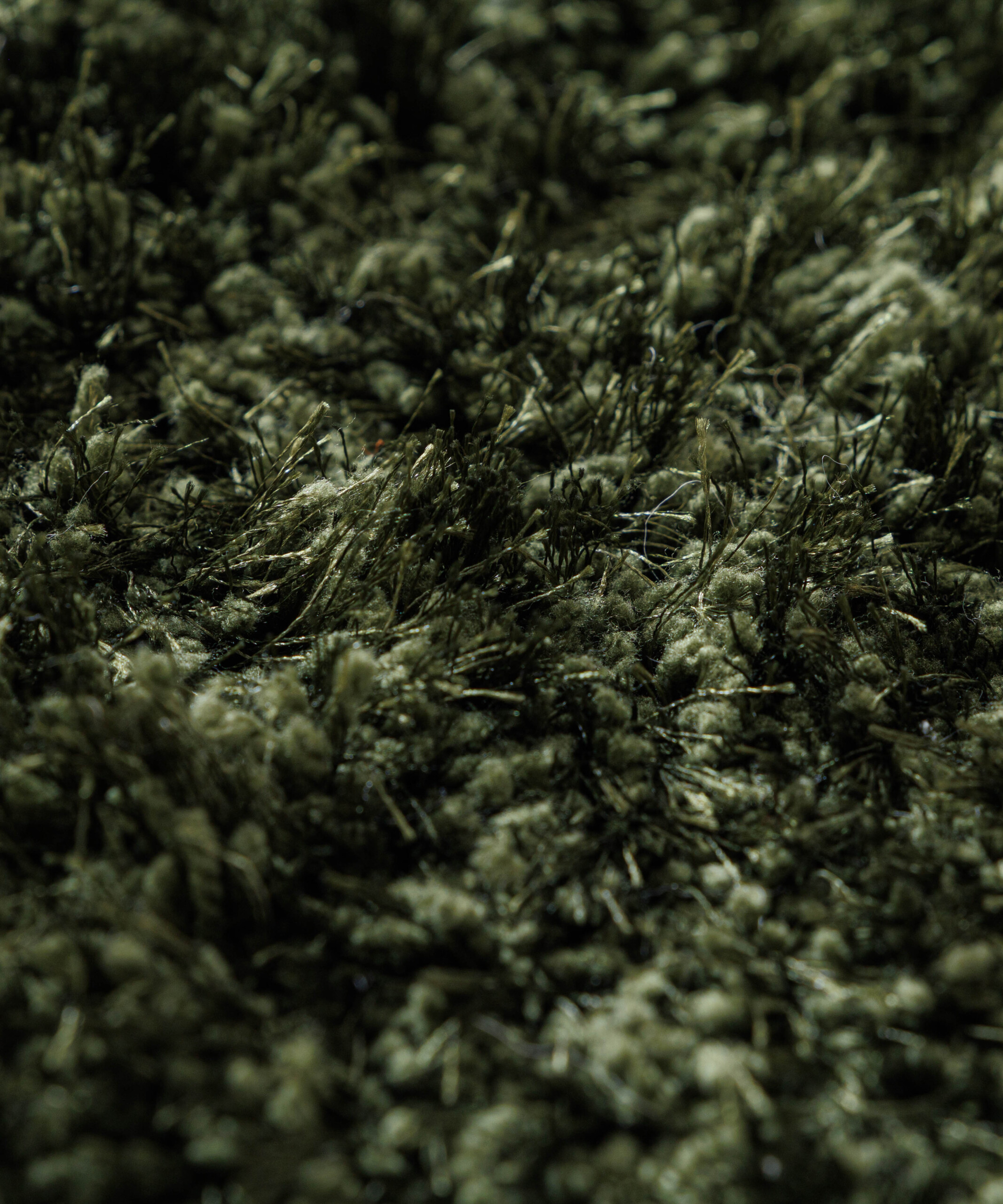 Tappeto rotondo Shaggy - Meadow Verde Oliva - close up Tappeto rotondo Shaggy - Meadow Verde Oliva - close up