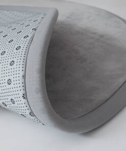 Tappeto rotondo bambini - Pluffy grigio chiaro - close up, thumbnail Tappeto rotondo bambini - Pluffy grigio chiaro - close up, thumbnail
