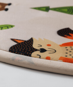 Tappeto rotondo bambini - Pluffy Forest animals multi - close up, thumbnail Tappeto rotondo bambini - Pluffy Forest animals multi - close up, thumbnail