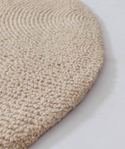 Tappeto rotondo in lana - Tvist beige chiaro - close up, thumbnail Tappeto rotondo in lana - Tvist beige chiaro - close up, thumbnail